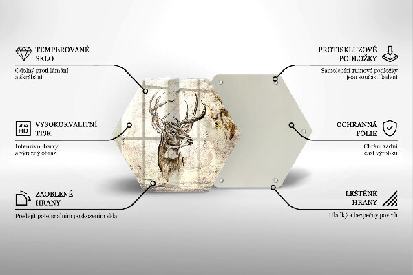 Tagliere in vetro Illustrazione degli animali dei cervi