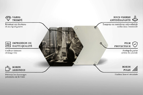Tagliere in vetro Città e finestra dei gatti