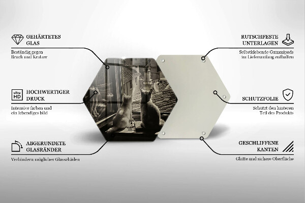 Tagliere in vetro Città e finestra dei gatti