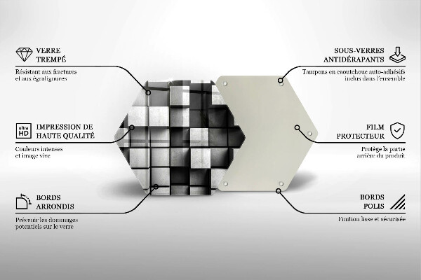 Tagliere in vetro Quadrati astratti 3D
