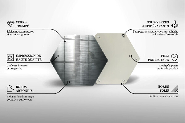 Tagliere in vetro Struttura del metallo
