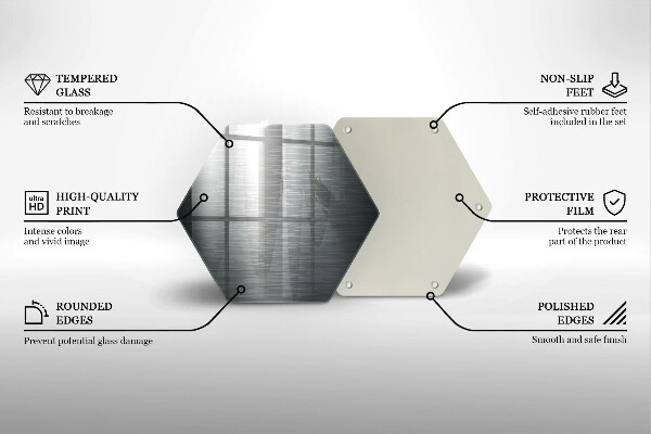 Tagliere in vetro Struttura del metallo