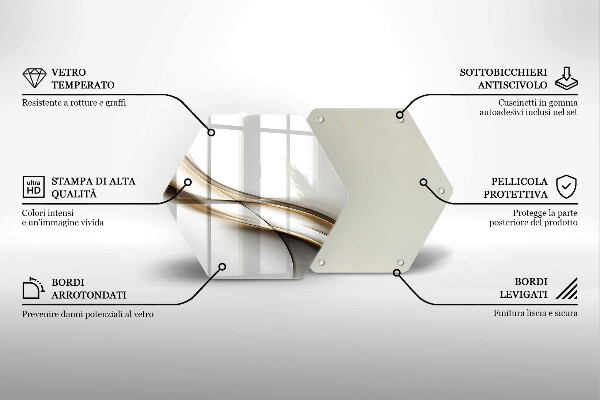 Tagliere in vetro Astrazione di linee morbide