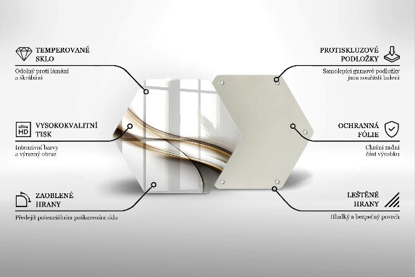 Tagliere in vetro Astrazione di linee morbide