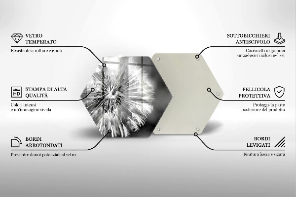 Tagliere in vetro Un delicato dente di leone