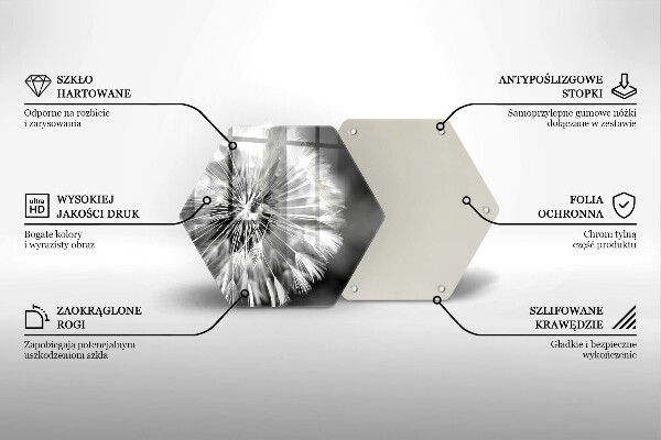Tagliere in vetro Un delicato dente di leone