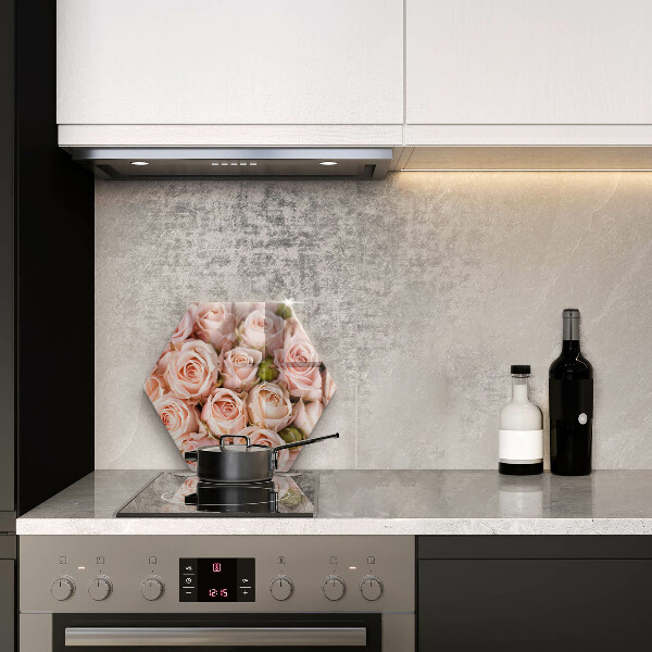 Tagliere in vetro Bouquet di rose delicate