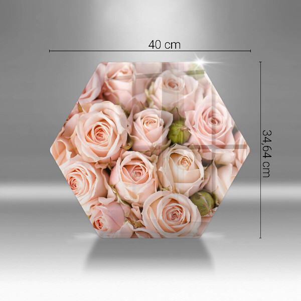 Tagliere in vetro Bouquet di rose delicate