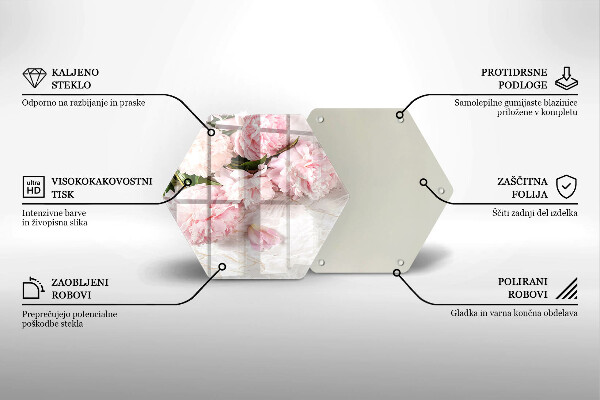 Tagliere in vetro Delicati fiori di rose