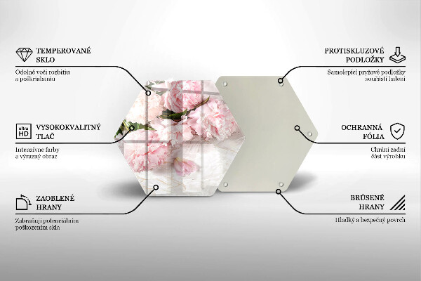 Tagliere in vetro Delicati fiori di rose