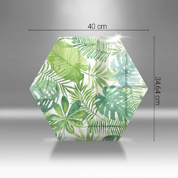 Tagliere in vetro Foglie boho dell'acquerello