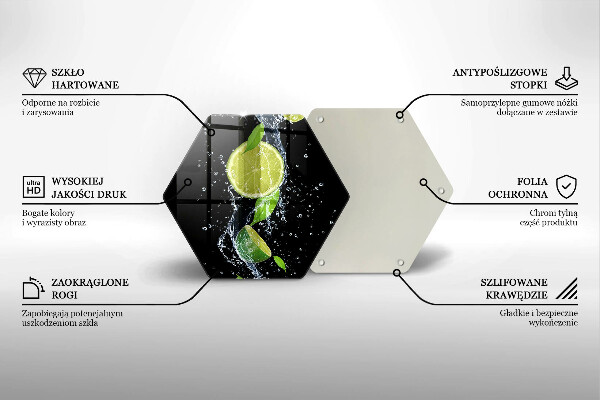 Tagliere in vetro Limette succose in acqua