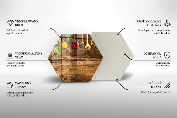 Tagliere in vetro Cucchiai di spezie in legno