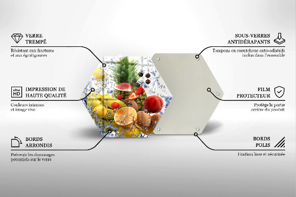Tagliere in vetro Frutta succosa e acqua