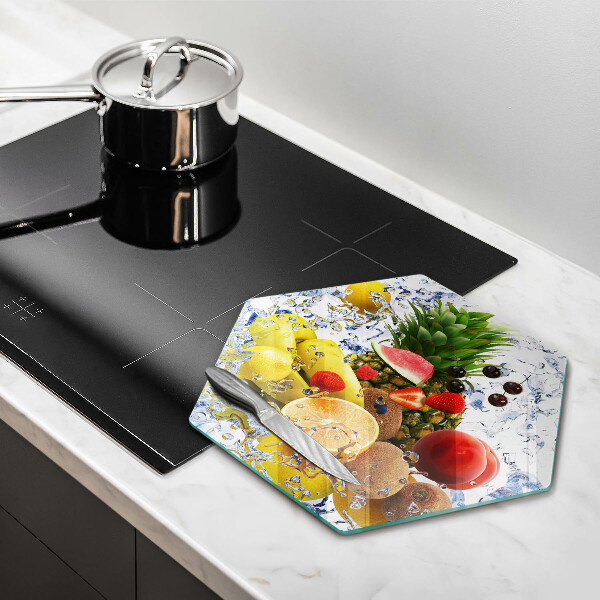 Tagliere in vetro Frutta succosa e acqua