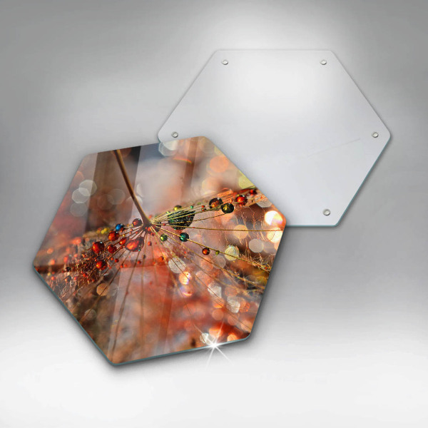 Tagliere in vetro Dente di leone bagnato