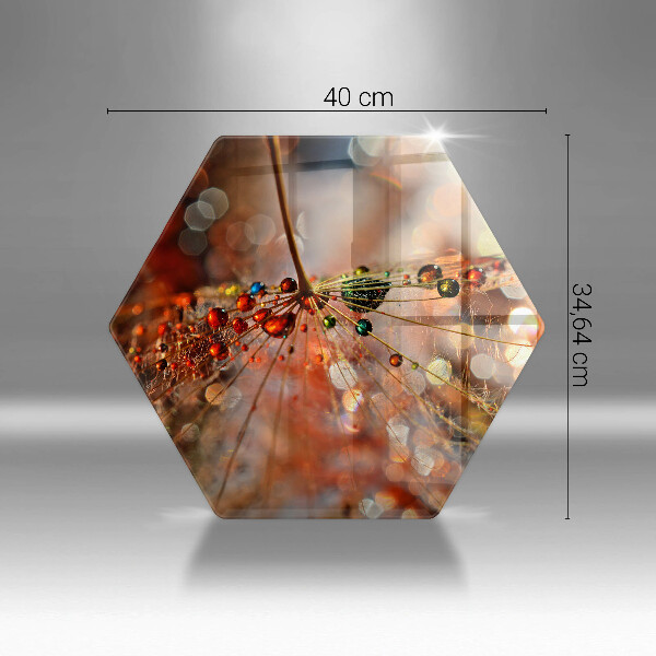 Tagliere in vetro Dente di leone bagnato