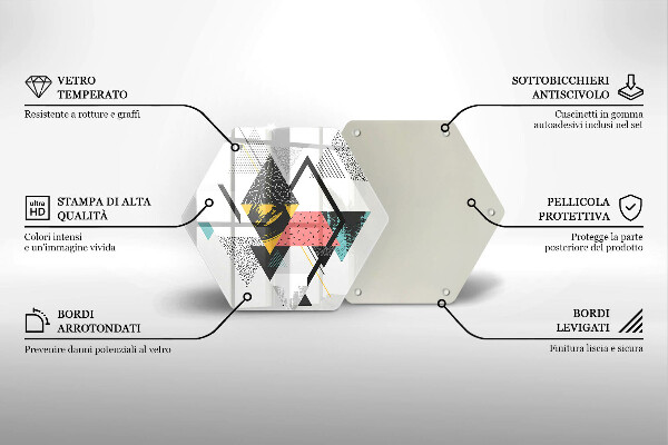 Tagliere in vetro Triangoli astratti