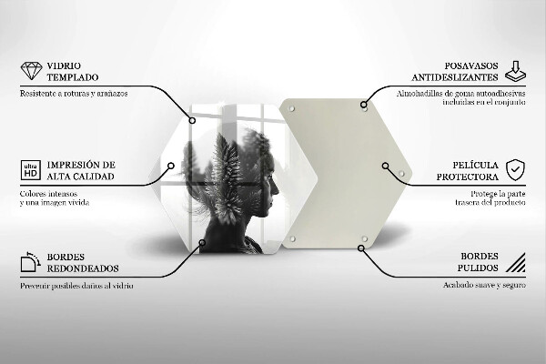 Tagliere in vetro Donna e foresta