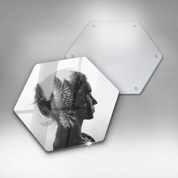 Tagliere in vetro Donna e foresta