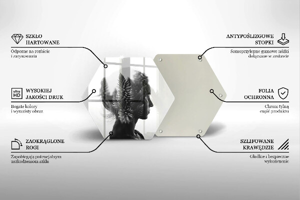 Tagliere in vetro Donna e foresta