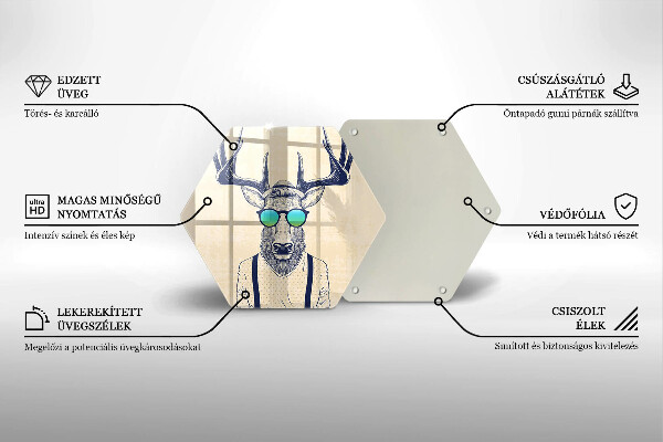 Tagliere in vetro Illustrazione dell'uomo dei cervi
