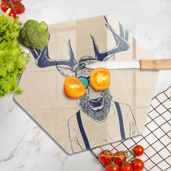 Tagliere in vetro Illustrazione dell'uomo dei cervi