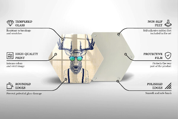 Tagliere in vetro Illustrazione dell'uomo dei cervi