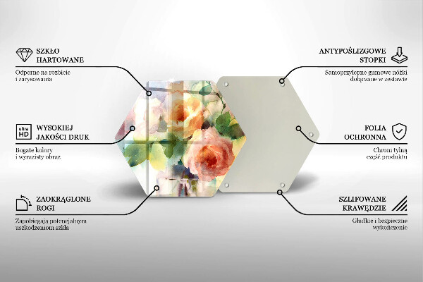 Tagliere in vetro Fiori dipinti