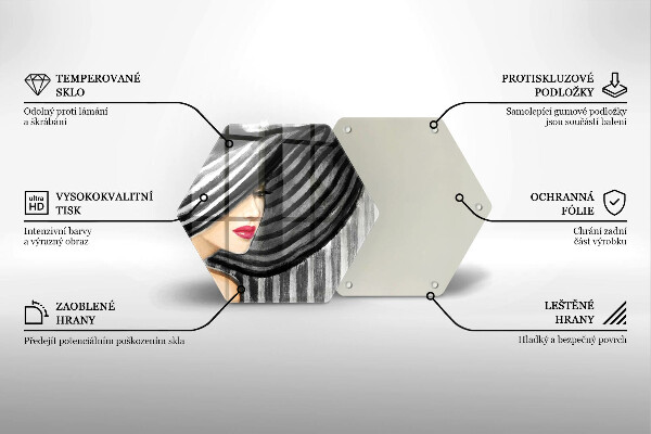 Tagliere in vetro Donna con un cappello