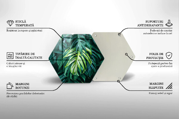Tagliere in vetro Foglie selvatiche di monstera