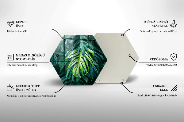 Tagliere in vetro Foglie selvatiche di monstera