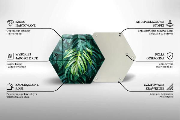 Tagliere in vetro Foglie selvatiche di monstera