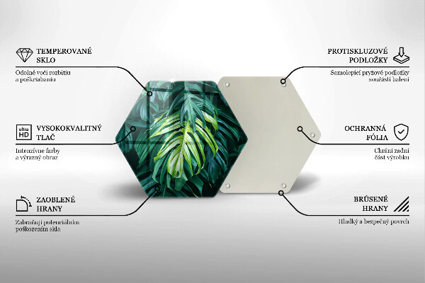 Tagliere in vetro Foglie selvatiche di monstera