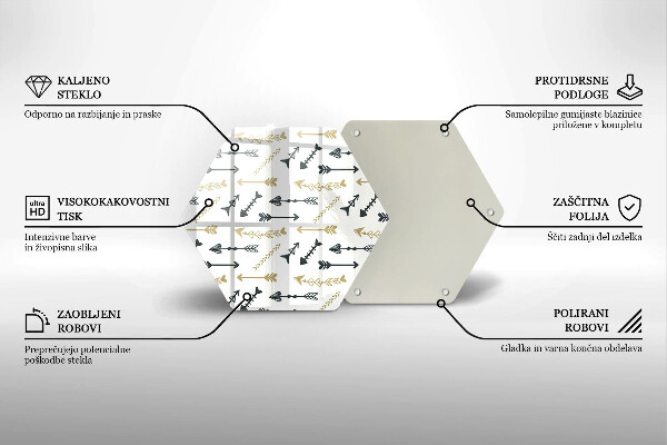 Tagliere in vetro Modello di frecce Boho