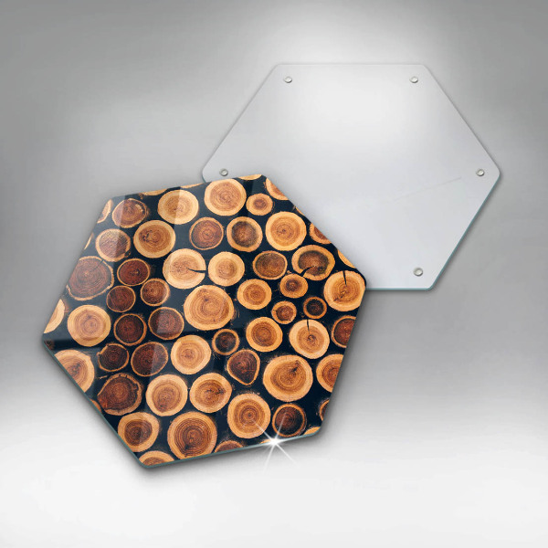 Tagliere in vetro Ceppi di alberi in legno