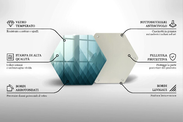 Tagliere in vetro Montagne astratte