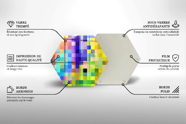 Tagliere in vetro Quadrati di pixel colorati