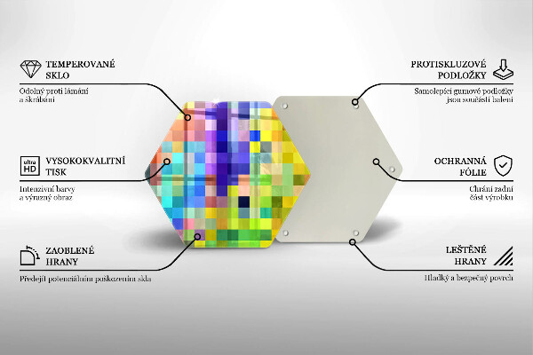 Tagliere in vetro Quadrati di pixel colorati