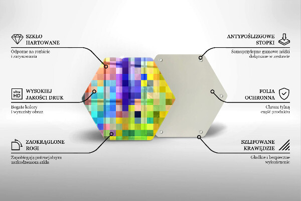 Tagliere in vetro Quadrati di pixel colorati