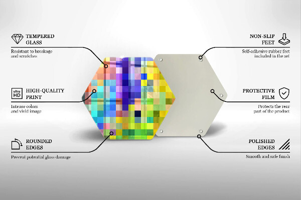 Tagliere in vetro Quadrati di pixel colorati