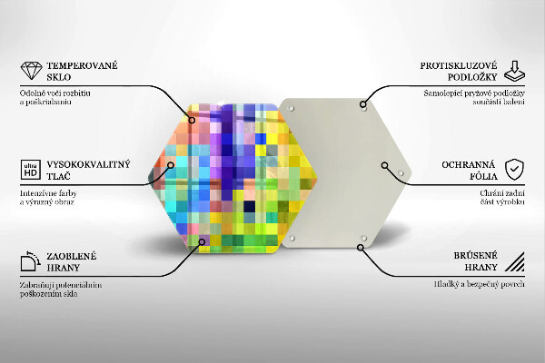 Tagliere in vetro Quadrati di pixel colorati