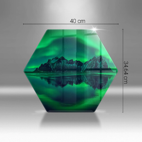 Tagliere in vetro Paesaggio dell'aurora boreale