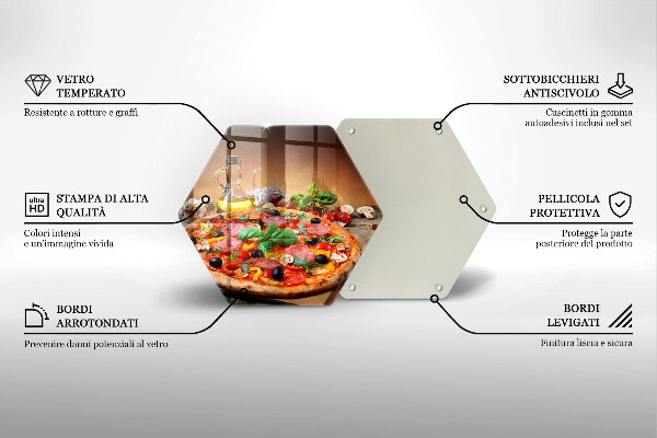 Tagliere in vetro Pizza italiana