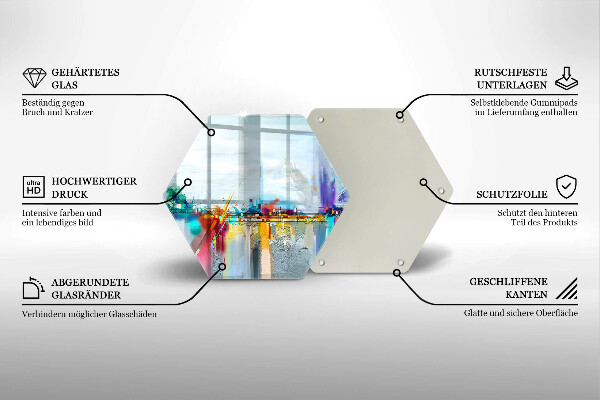 Tagliere in vetro Astrazione dipinta