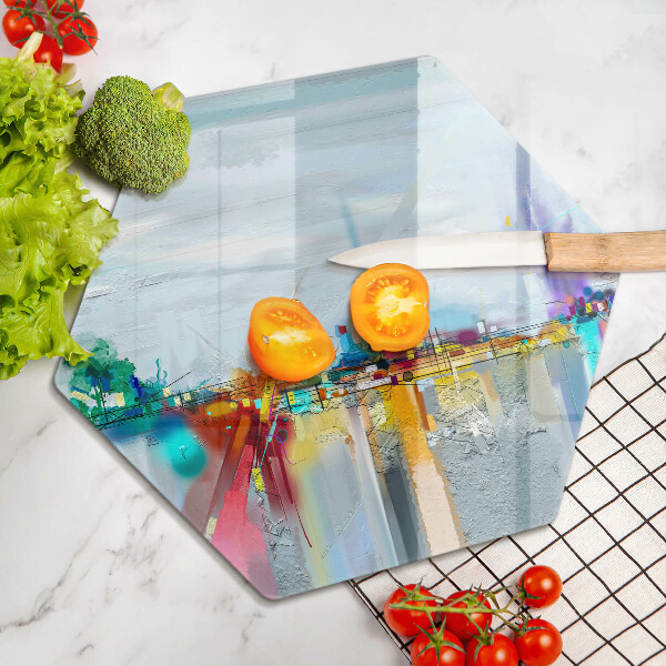 Tagliere in vetro Astrazione dipinta