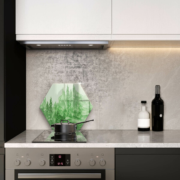 Tagliere in vetro Foresta dipinta