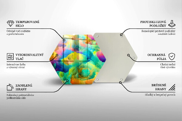 Tagliere in vetro Astrazione colorata