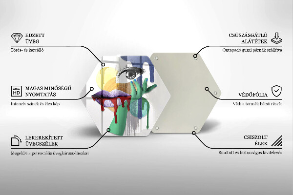 Tagliere in vetro Collage astratto di arte