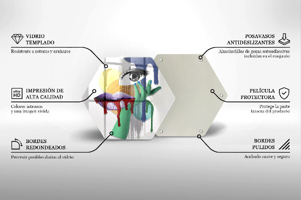 Tagliere in vetro Collage astratto di arte